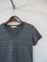 BROWNYVINTAGEグレーVネック半袖Tシャツ（USED）40616_画像2