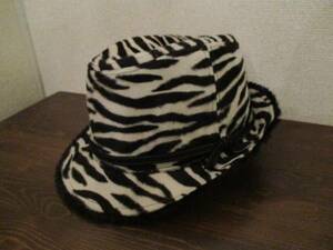 white × black Safari pattern ( zebra pattern ) hat ( new goods )122515