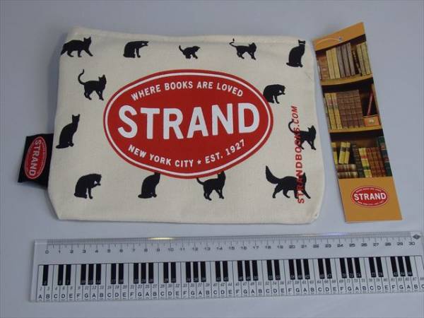 ★新品未使用★ストランドブックストア(Made in USA)ネコセカンドバッグ(黒ネコポーチ)(Strand Book Store)(ニューヨーク) AB59