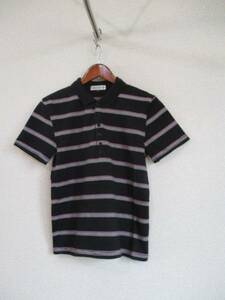 KLEINPLUSHOMME黒地ボーダー半袖ポロシャツ（USED）62016