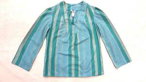  Vintage LEVIS Levi's rare rare article 70S lady's deformation stripe total pattern car n blur - multicolor pull over tops puff blue 