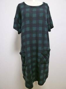 HUSHUSH/ HusHush * green group check pattern tunic 3/56