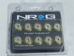 NRG フェンダーワッシャー /ナンバーボルト 黄(ライムグリーン) M6x1.0 10本SET USDM JDM 複数落札可 FW100LGN 正規輸入品 即納