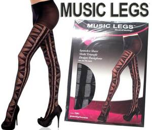 3A2)MusicLegs geometrical pattern sia- stockings ML7291 black black bread -stroke tights piece .. bread ti stockings lady's dance costume 