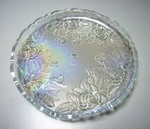 送料無料！大型グラス盛り皿_round glass platter 直径36cm美品_画像2