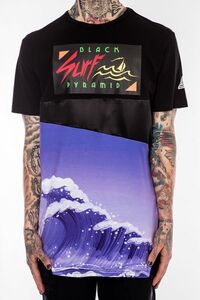 AQ98)BLACK PYRAMID SURF WAVE Tシャツ半袖(Y1160091)黒/XL/2XL