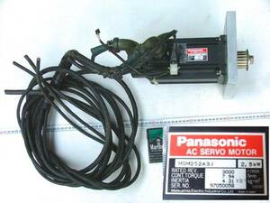 14-1/27 Panasonic AC SERVO MOTOR MSM252A3J 2.5KW+付属ケーブル＊全国送料、おてがる配送ゆうパックサイズ80cm