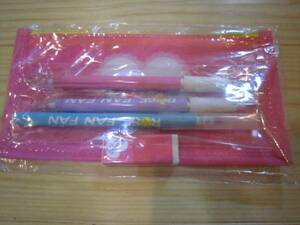  Rose Fan Fan writing brush inserting * pen * eraser 