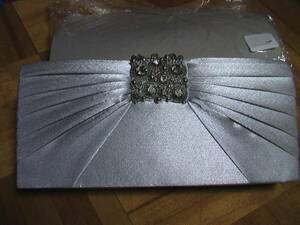 (^^) beige frill gem party bag ribbon unused 