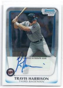 2011 Bowman Chrome Draft Travis Harrison Auto