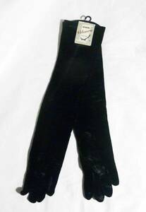 暖かいベルベットレディス手袋スーパーロング50cmフリーサイズ黒