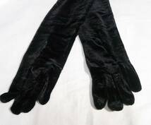 暖かいベルベットレディス手袋スーパーロング50cmフリーサイズ黒_画像3