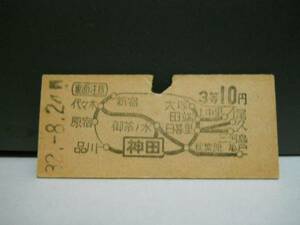 神田から地図式10円3等・B券（1957年）