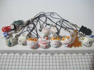  ceramics * natural stone goldfish * peace strap *15 pcs set 1