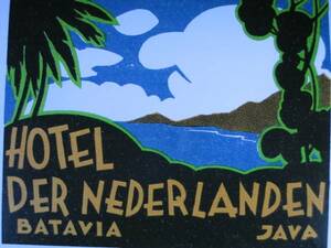 ▽▼60201▼▽＜LE*トラベルステッカー＞SUNNY CLIMES*HOTEL DER NEDERLANDEN BATAVIA JAVA