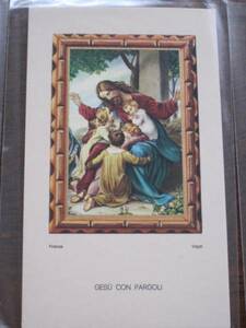 Art hand Auction Picture★Vogel Vogel Christ and Child★Christian Painting Christmas Card SINITE PARVULOS VENIRE AD ME VOGEL, antique, collection, printed matter, others