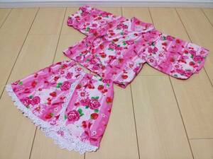  used beautiful goods!! * child clothes girl jinbei top and bottom set skirt type ...100 *