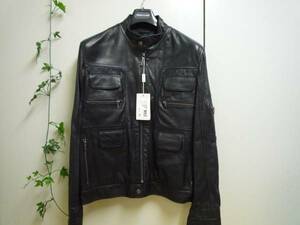  unused tag attaching *VERSACE CLASSIC bell search leather jacket 48