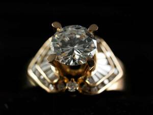 K18　D1.01ct　GIA鑑定書付　天然ダイヤモンドリング