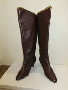 *BT66 stylish knee high boots ( Brown )24.5cm2E*