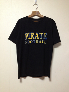 [即決古着]PIRATE/FOOTBALL/フットボール/2007/Tシャツ/半袖/プリント/海賊/黒/ブラック/anvil製/M