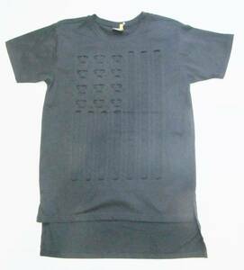 AP92)VICTORIOUSフラッグデザインロングレングスTシャツ半袖黒/S/M/L