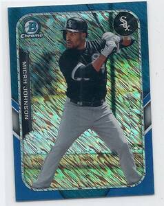 2015 Bowman Chrome Micah Johnson Mini Blue Shimmer Ref /150