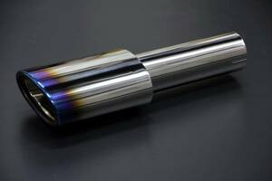 [120Φ slash oval ] titanium departure color muffler tail [L] made of stainless steel cutter 