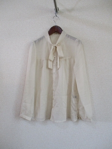 pourlafrime белый длинный рукав палка Thai блуза (USED)80215②)