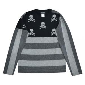 mastermind JAPAN Skull cashmere border knitted sweater *