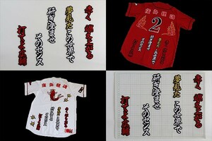 送料無料 田中 応援歌 刺繍 ワッペン 行白赤金/黒 広島 カープ 応援 ユニホーム に