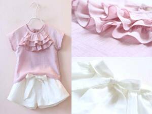  Kids детская одежда tops . короткий хлеб. 2 позиций комплект девочка * розовый / casual вечернее платье день рождения фотосъемка 90cm