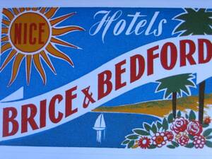 ▽ ▼ 61101 ▼ &lt;le*Наклейка на путешествие&gt; Солнечные климаты*Brice &amp; Bedford Hotel Nice