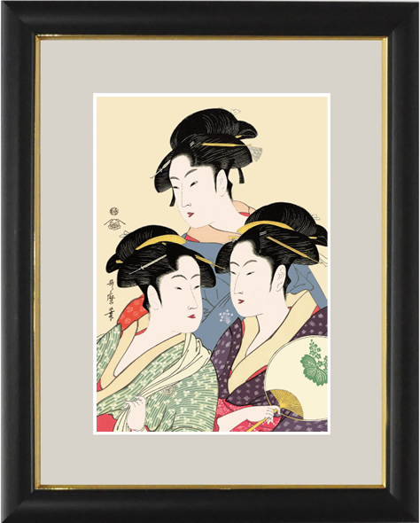 Kitagawa Utamaro Ukiyo-e Las tres bellezas de la era Kansei Pintura Giclee, Obra de arte, Huellas dactilares, otros