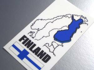 M1# Finland MAP design sticker S size [2 pieces set ]# national flag _ Northern Europe water-proof seal Europe EU