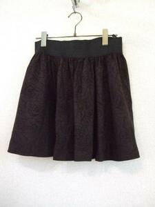 黒バラプリントフレアミニスカート（USED）90214