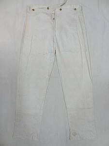  Vintage rare Victoria n10S~30S white thin summer linen needle ..sinchi back pants slacks white rare suspenders .