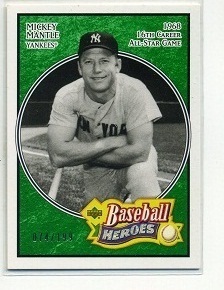 05 Upper Deck Baseball Heroes Emerald Mickey Mantle 074/199