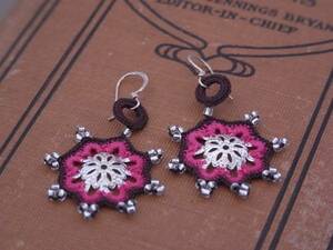 * new arrival * hand made key needle earrings P