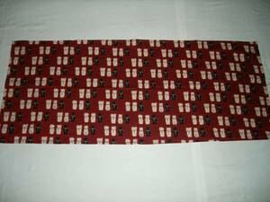  handmade, cotton 100%, tablecloth, average .. maneki-neko, dark red 