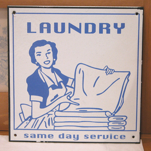 新品☆アンティーク風ホーローサインボード“Laundry”