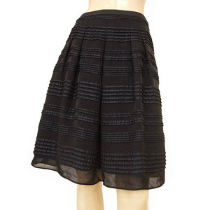 QT as good as new * Natural Beauty * black * dark blue * frill manner border * soft tuck * possible .. flared skirt *36 number (S size )/ lady's 