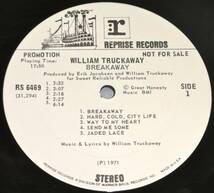 ◎高音質白Promo極美William Truckaway / Breakaway◎グッドタイムSSW傑作_画像2