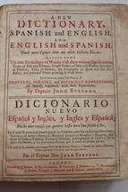 1726 J. Stevens のスペイン語・英語辞典 ロンドン 総革、稀覯本_画像2