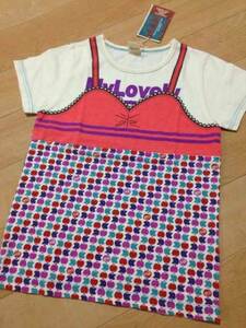  new goods eaB.... bustier pattern short sleeves T-shirt 130 both pli3045 jpy 