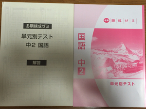 中学 冬期練成ゼミ 国語 中2 単元別テスト育伸社 学校専用品