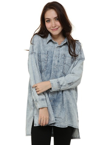 m Roo a. CUT WORD Dungaree shirt 