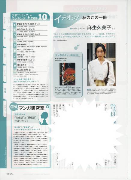 〇ギャオマガジン 2007.9 切り抜き 麻生久美子 mink