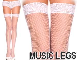 A233)MUSICLEGSレーストップストッキング ML4905 ホワイト 白 タイツ ダンス 衣装 発表会 コスチューム ミュージックレッグス レディース
