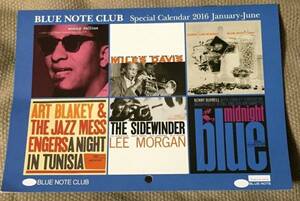 BLUE NOTE CLUB*2016 year 1 month ~6 month calendar * album cover 